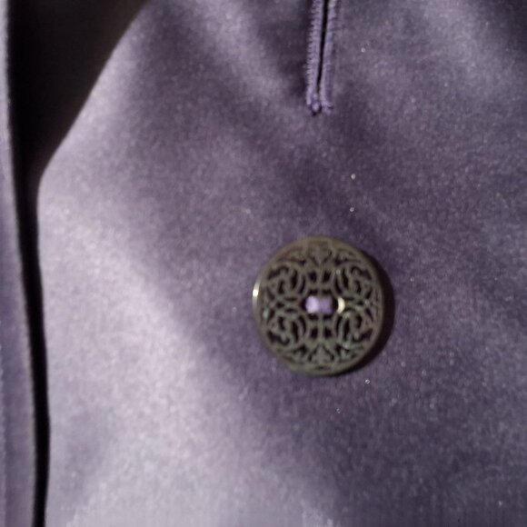 Tahari Royal Purple Sateen Womens Trench Coat Sz s - Picture 5 of 9